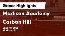 Madison Academy  vs Carbon Hill  Game Highlights - Sept. 12, 2020