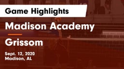 Madison Academy  vs Grissom  Game Highlights - Sept. 12, 2020