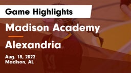 Madison Academy  vs Alexandria Game Highlights - Aug. 18, 2022