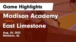 Madison Academy  vs East Limestone  Game Highlights - Aug. 20, 2022