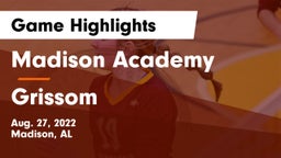 Madison Academy  vs Grissom  Game Highlights - Aug. 27, 2022