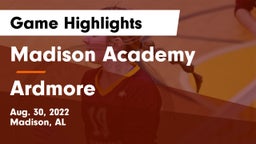 Madison Academy  vs Ardmore  Game Highlights - Aug. 30, 2022