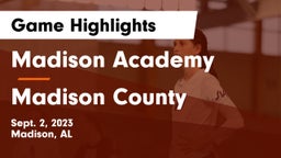 Madison Academy  vs Madison County  Game Highlights - Sept. 2, 2023