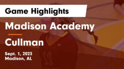 Madison Academy  vs Cullman  Game Highlights - Sept. 1, 2023