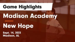 Madison Academy  vs New Hope  Game Highlights - Sept. 14, 2023