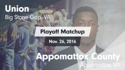 Matchup: Union School High vs. Appomattox County  2016