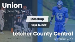 Matchup: Union School High vs. Letcher County Central  2019