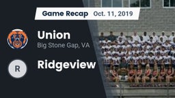 Recap: Union  vs. Ridgeview 2019