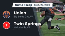 Recap: Union  vs. Twin Springs  2023