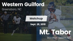 Matchup: Western Guilford HS vs. Mt. Tabor  2018