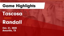 Tascosa  vs Randall  Game Highlights - Oct. 31, 2020