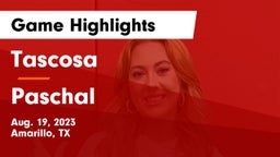 Tascosa  vs Paschal  Game Highlights - Aug. 19, 2023