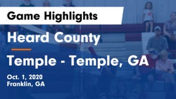 Heard County  vs Temple  - Temple, GA Game Highlights - Oct. 1, 2020