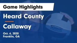 Heard County  vs Callaway  Game Highlights - Oct. 6, 2020