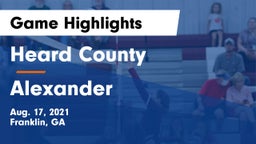 Heard County  vs Alexander  Game Highlights - Aug. 17, 2021