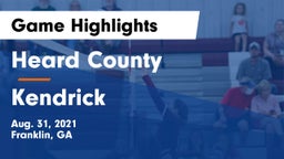Heard County  vs Kendrick  Game Highlights - Aug. 31, 2021