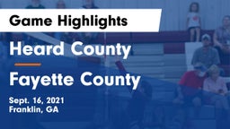 Heard County  vs Fayette County  Game Highlights - Sept. 16, 2021