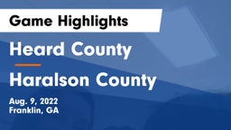 Heard County  vs Haralson County  Game Highlights - Aug. 9, 2022