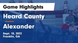 Heard County  vs Alexander  Game Highlights - Sept. 10, 2022