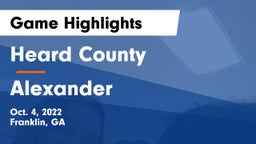 Heard County  vs Alexander  Game Highlights - Oct. 4, 2022