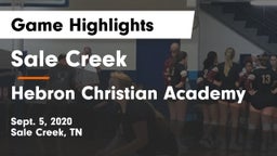Sale Creek  vs Hebron Christian Academy  Game Highlights - Sept. 5, 2020