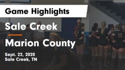 Sale Creek  vs Marion County  Game Highlights - Sept. 22, 2020
