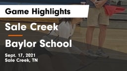 Sale Creek  vs Baylor School Game Highlights - Sept. 17, 2021