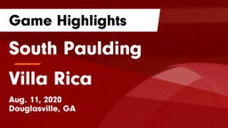 South Paulding  vs Villa Rica  Game Highlights - Aug. 11, 2020