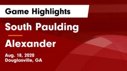 South Paulding  vs Alexander  Game Highlights - Aug. 18, 2020