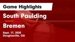 South Paulding  vs Bremen  Game Highlights - Sept. 17, 2020