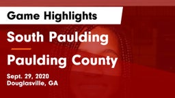South Paulding  vs Paulding County  Game Highlights - Sept. 29, 2020