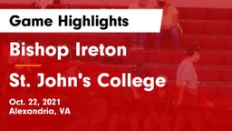 Bishop Ireton  vs St. John's College  Game Highlights - Oct. 22, 2021