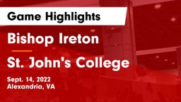 Bishop Ireton  vs St. John's College  Game Highlights - Sept. 14, 2022