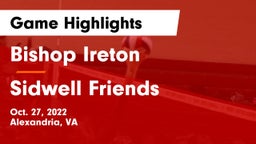 Bishop Ireton  vs Sidwell Friends  Game Highlights - Oct. 27, 2022