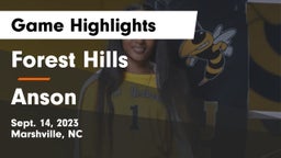 Forest Hills  vs Anson  Game Highlights - Sept. 14, 2023