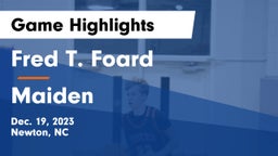 Fred T. Foard  vs Maiden  Game Highlights - Dec. 19, 2023