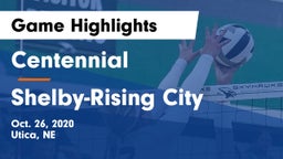 Centennial  vs Shelby-Rising City  Game Highlights - Oct. 26, 2020