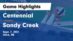 Centennial  vs Sandy Creek  Game Highlights - Sept. 7, 2021