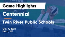 Centennial  vs Twin River Public Schools Game Highlights - Oct. 4, 2022