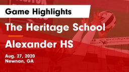 The Heritage School vs Alexander HS Game Highlights - Aug. 27, 2020
