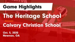 The Heritage School vs Calvary Christian School Game Highlights - Oct. 5, 2020