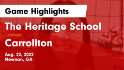 The Heritage School vs Carrollton  Game Highlights - Aug. 22, 2022