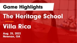 The Heritage School vs Villa Rica  Game Highlights - Aug. 25, 2022