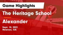 The Heritage School vs Alexander  Game Highlights - Sept. 10, 2022