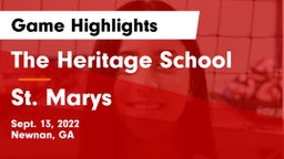 The Heritage School vs St. Marys Game Highlights - Sept. 13, 2022