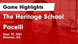 The Heritage School vs Pacelli  Game Highlights - Sept. 22, 2022