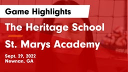 The Heritage School vs St. Marys Academy Game Highlights - Sept. 29, 2022