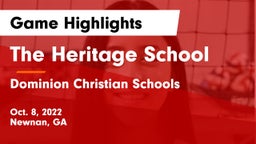 The Heritage School vs Dominion Christian Schools Game Highlights - Oct. 8, 2022