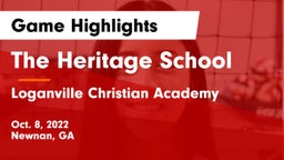 The Heritage School vs Loganville Christian Academy  Game Highlights - Oct. 8, 2022