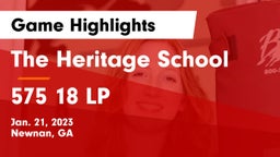 The Heritage School vs 575 18 LP Game Highlights - Jan. 21, 2023